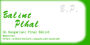 balint plhal business card